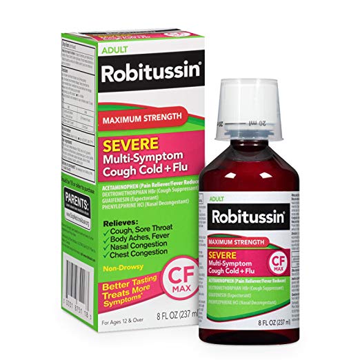 Robitussin Severe CF Maximum Strength Cough, Cold, & Flu Medicine (8 fl. oz. Bottle)