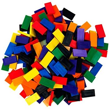 Bulk Dominoes Plastic Mixed Colors 100pcs