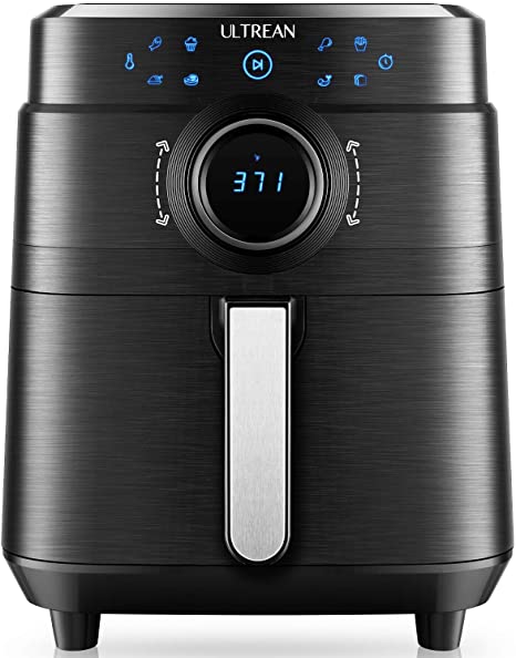 Ultrean 6 Quart Air Fryer, Deluxe Temperature and Time Knob and Matte Finish Design, Electric Hot Air Fryers Oven Oilless Cooker, Non-Stick Basket and Bonus Recipe Cook Book, 1700w