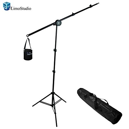 LimoStudio Photo Video Studio Overhead Hair Boom Light Stand, 86" Tall and 74.5" Extended, AGG809