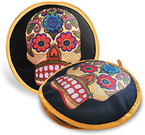 Tortilla Warmer 10.5"-Insulated Fabric Pouch - Keeps warm for 1 hour(1pcs,skull)