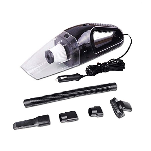 COSSCCI Portable Lightweight Powerful Handheld Car Vacuum Cleaner, 12V DC, 120W High Power, Wet& Dry Auto Vacuum with 16.4 FT(5M) Power Cord (Black)