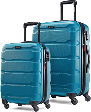 Samsonite Omni PC Hardside Expandable Luggage with Spinner Wheels, Caribbean Blue, 2-Piece Set (20/24)