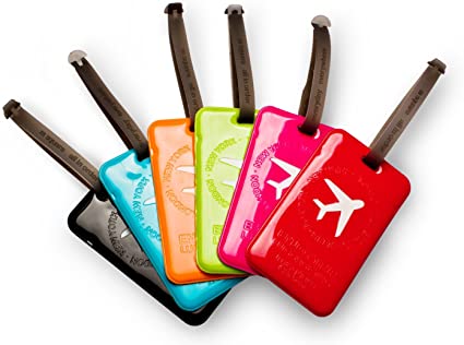 M square Airplane Luggage Tag (6 Pack)