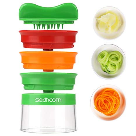 Spiralizer Hand Held Sedhoom Spiralizers Vegetable 3-blade Vegetable Spiral Slicer Handheld Spiralizer