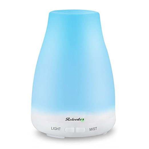 RELEEDER Aromatherapy Essential Oil Diffuser 7 colors,120ml Ultrasonic Cool Mist Aroma Humidifier, Waterless Auto Shut-off and Adjustable Mist Modes,Portable for Home, Bedroom, Office,Yoga,SPA