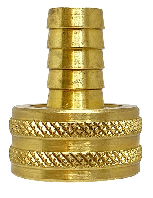 Anderson Metals - 07046-0812 Brass Garden Hose Swivel Fitting, Connector, 1/2" Barb x 3/4" Female Hose