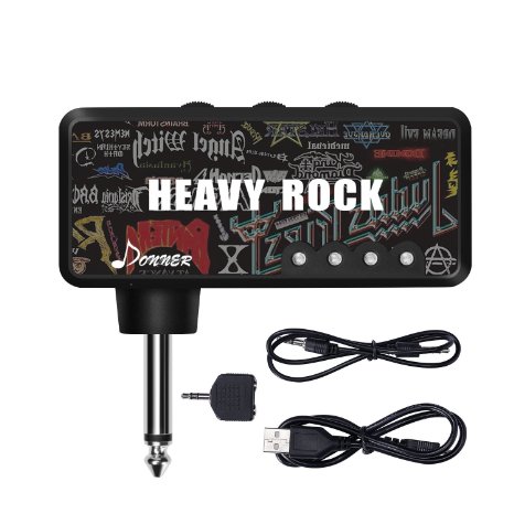 Donner Heavy Rock Pocket Mini Bass Guitar Headphone Amp Amplifier with Rechargeable Battery