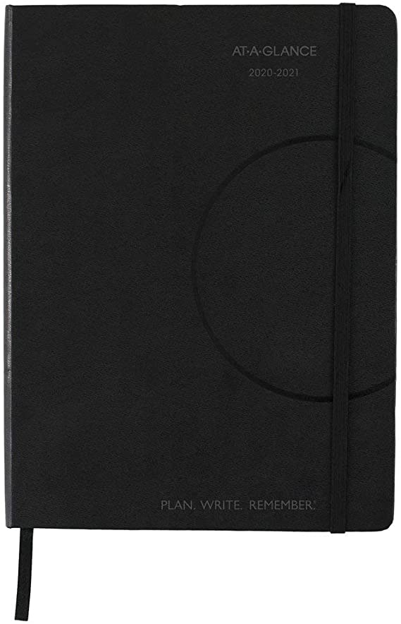 Academic Planner 2020-2021, AT-A-GLANCE Weekly & Monthly Appointment Book, 7-1/2" x 10", Medium, Plan.Write.Remember., Black (70795705)