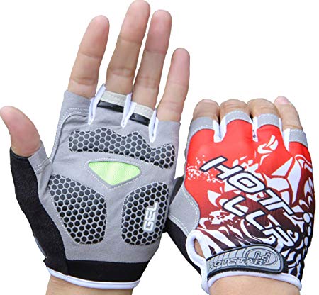 FullPlus Half Finger Biking Gloves with Silicone Gel Pad Cycling Gloves Mountain Road Racing Bicycle Gloves Riding Gloves Work Gloves for Men/Women