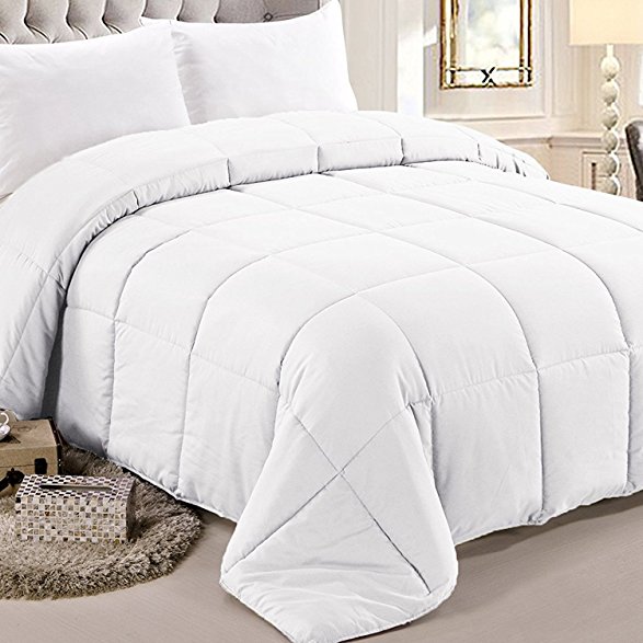 NTBAY Down Alternative Comforter All Season Duvet Insert, Fluffy, Warm and Soft, Queen, White
