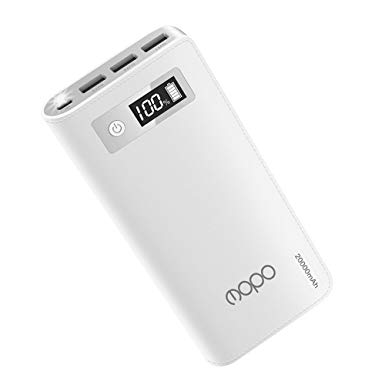 20000mAh Portable Charger Power Bank External Battery Charger with 3-Port Output 4.9B Output Ultra-Compact Portable Phone Charger Portable Battery Pack for iPhone iPad Samsung and More (White-20000)