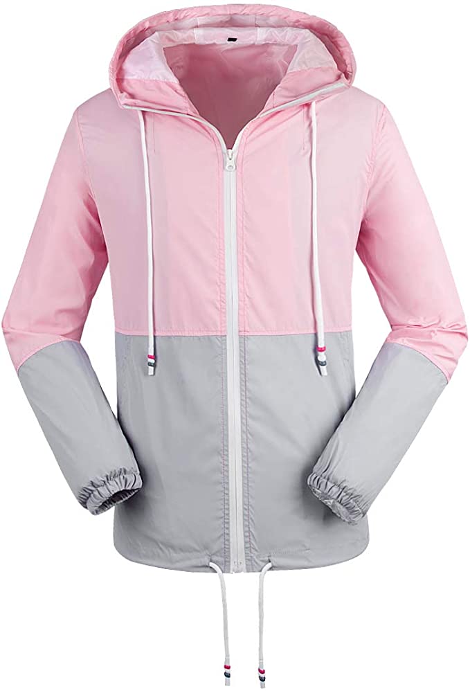 Nantersan Women's Windbreakers Light Weight Windproof Waterproof Raincoat Outdoor Hooded Outwear Jacket