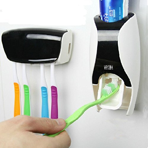 WAYCOM Dust-proof Toothpaste Dispenser Toothpaste Squeezer Kit Black
