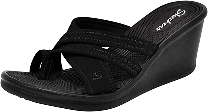 Skechers womens Rumblers - Young at Heart Wedge Sandal