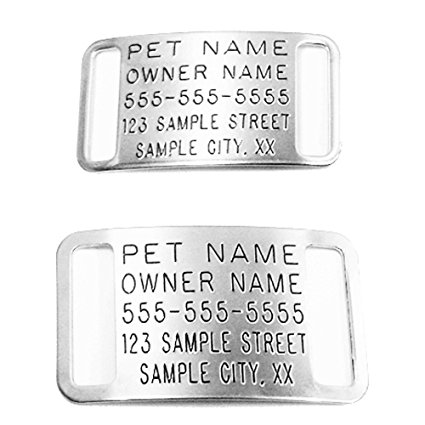 Slide On Pet ID Tag for Nylon Dog & Cat Collars - Custom & Engraved Personalized Identification Tag - Boomerang Tags