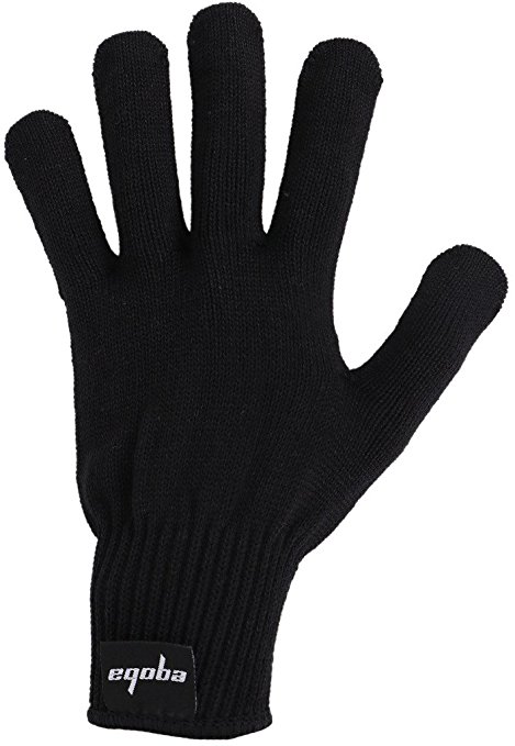 Eqoba Heat Resistant Flat Iron Glove, Professional Anti-Burn Protection Black Glove Black Cuff