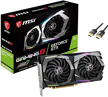 MSI Gaming GeForce GTX 1660 Super Gaming X OC Graphics Card, 6GB GDRR6, 192-bit HDMI/DP, DirectX 12, Dual Fan, VR Ready, DisplayPort x 3 (V1. 4)/ HDMI 2. 0B x 1 w/ Mt HDMI 2.1 Cable(4k@120Hz/8K@60Hz)