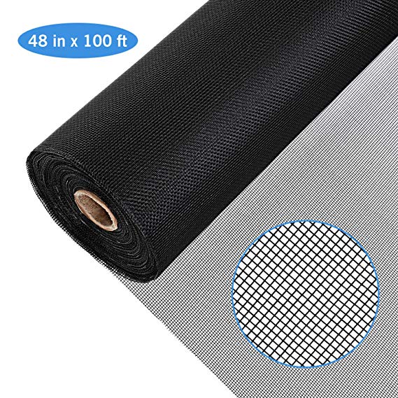 Magicfly Fiberglass Screen Roll, 48 Inch x 100 Feet Window Mesh Screen for Window, Door and Patio, Screen Protection, Patio Screens