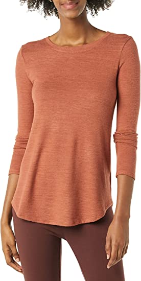 Amazon Brand - Daily Ritual Women's Cozy Knit Long-Sleeve Shirt with Shirttail Hem