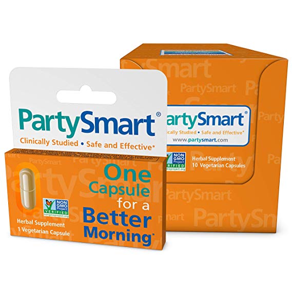 Himalaya PartySmart 10 Single Packs for Hangover Prevention, Alcohol Metabolism and a Better Morning After 250mg