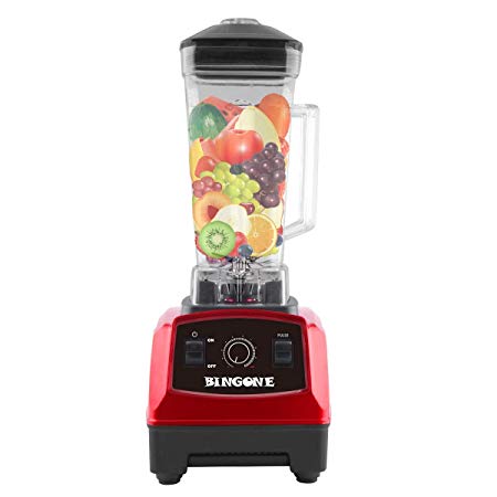 Bingone Commercial Blender,Professional Table Electric 28000 RPM High Speed Smoothie Mixer System with 2.0 Liter BPA-Free FDA Approved Tritan Jar, Nutrition Fruit/Vegetable Juice Maker(Red)