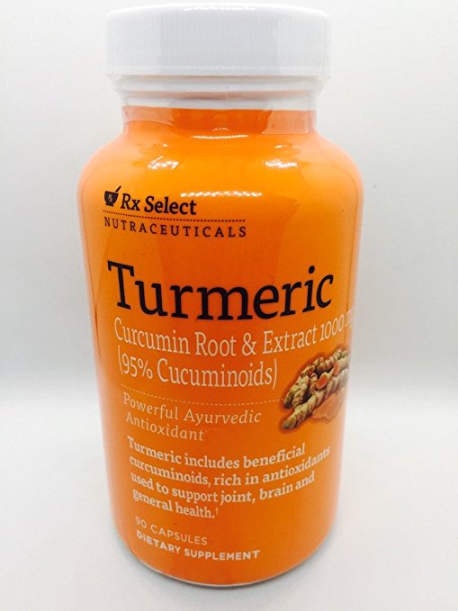Rx Select Nutraceuticals Turmeric 95% Curcuminoids 1000 mg Supplement 90 Capsules