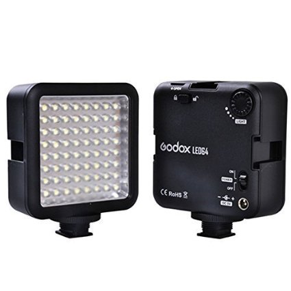 Godox LED 64 Continuous On Camera LED Panel lightPortable Dimmable Camera Camcorder Led Panel Video Lighting for DSLR Camera CononNikonSonyPanasonicOlypusFuji etcNeewer Godox Led lighting