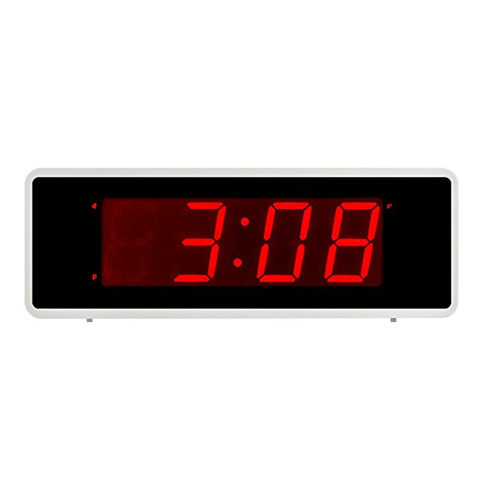 Kwanwa Portable Electric Alarm Clock With Large 1.4'' Red LED Numbers Display Battery Operated Only,Can Be Placed Anywhere Without A Cumbersome Cord （Pearl White)