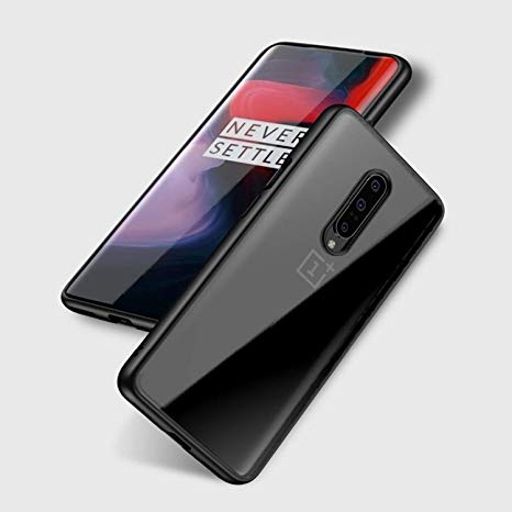 ZIZO Refine Series OnePlus 7 Pro Case Slim Clear with PC Metallic Bumper Black Clear