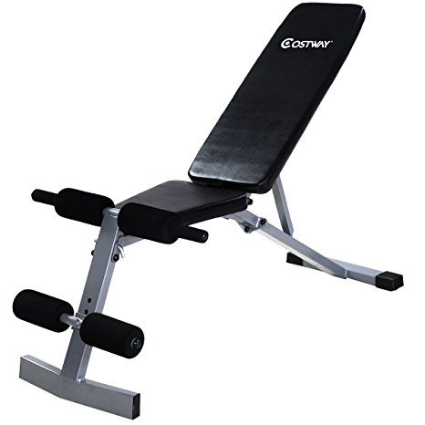 Goplus® Adjustable Foldable Sit Up AB Incline Abs Bench Flat Fly Weight Press Gym