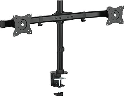 VIVO Dual Monitor Curved Horizontal Array Desk Mount Stand fits Screens up to 27” (STAND-V002E)