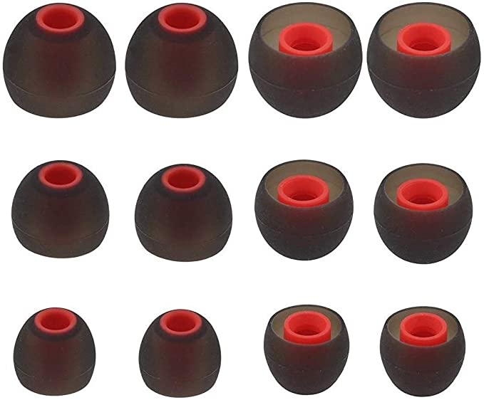Replacement Silicone Eartips Eargels Earbuds Ear Tips Compatible with Senso, Zeus, Otium, Hussar, Sony MDR, Tozo, Mpow Headphones & Earphones (2 Pair of Each Small Medium & Large)