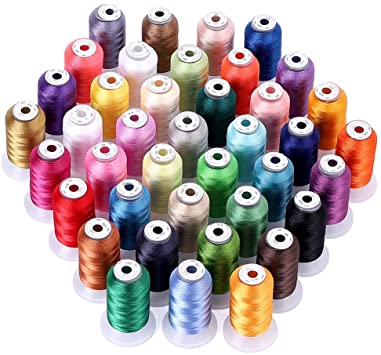 KEIMIX Polyester Embroidery Machine Threads | 40 Assorted Colors 550 Yards Each Spools | Sewing Kits for Bro-Ther/Baby-Lock/Jano-me/Sin-ger/Pfaff/Husqvarna/Bernina Embroidery & Sewing Machines