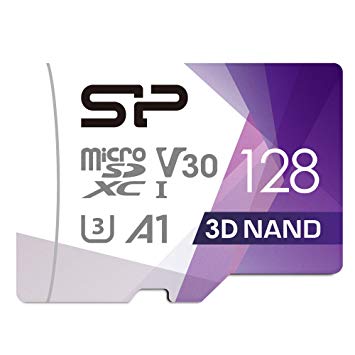 Silicon Power 128GB R/W up to 100/ 80MB/s Superior Pro microSDXC UHS-I (U3), V30 4K A1, High Speed MicroSD Card with Adapter