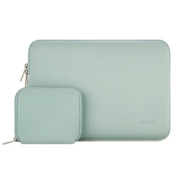 Mosiso Water Repellent Lycra Laptop Sleeve Case Bag Cover for 11-11.6 Inch MacBook Air, Ultrabook Netbook Tablet with a Small Case, Mint Green