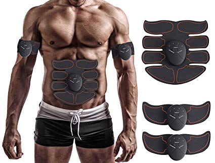 MuscleT Abs Stimulator Muscle Toner Trainer EMS Abdominal Trainer Ultimate Ab Stimulator for Abdominal Work Out Abs Power Fitness Abs Training Gear Flex Belt Workout Equipment Portable