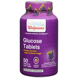 Walgreens Glucose Dietary Supplement Tablets, Grape, 50 ea