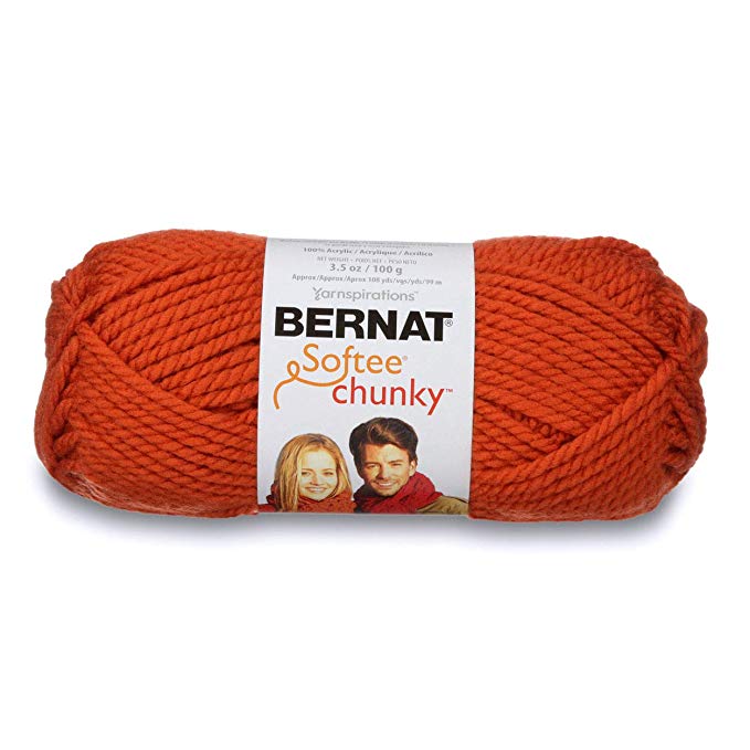 Bernat Softee Chunky Yarn, 3.5 Oz, Gauge 6 Super Bulky, Pumpkin