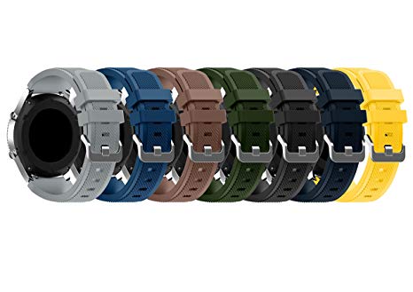 Fly USA Gear S3 Watch Band, Enow[7-Pack] Soft Silicone Sport Replacement Strap for Samsung Gear S3 Frontier/S3 Classic/Moto 360 2nd Gen 46mm Smart Watch, NOT FIT S2 Classic&S2, Multi Colors