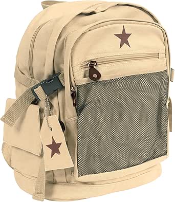 Rothco Vintage Canvas Star Backpack, Khaki