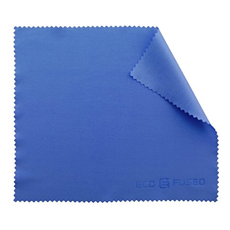 ECO-FUSED 6 pieces pack of Microfiber Cleaning Cloth for Cell Phones like iphones, Samsung, HTC, Blackberry, Camera Lenses, tablets, Silverware, Glasses, Watches and Other Delicate Surfaces (Blue)
