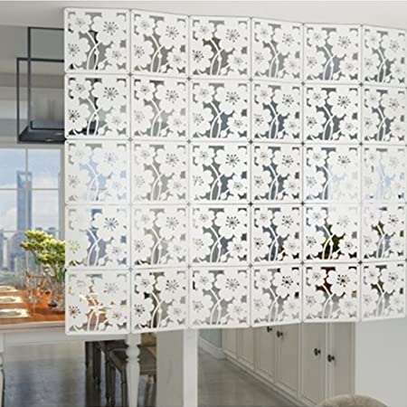 YIZUNNU 12Pcs/Set Room Hanging Screen Divider Panels Home Panel Screen DIY Home Decor 11.4inch White