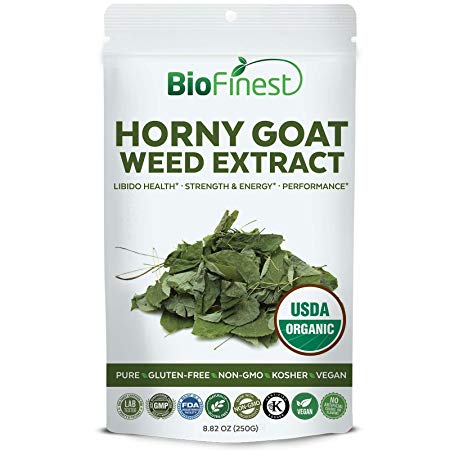 Biofinest Horny Goat Weed Extract Powder - for Men and Women - Epimedium Extract - Organic Pure Gluten-Free Non-GMO Kosher Vegan Friendly - Supplement for Healthy Bone, Energy, Performance (250g)