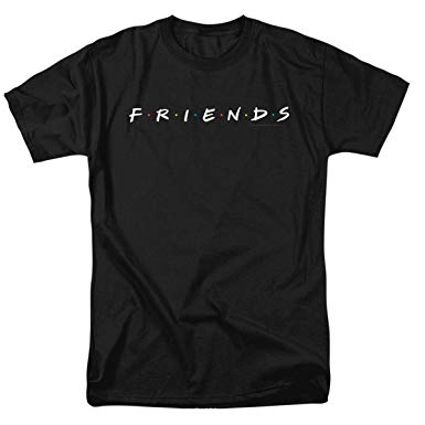 Popfunk Friends TV Show Logo Black T Shirt & Stickers
