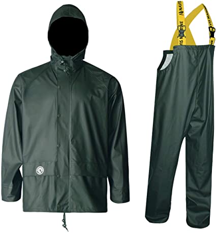 Navis Marine Rain Suit for Men Women Heavy Duty Workwear Waterproof Jacket with Pants 3 Pieces