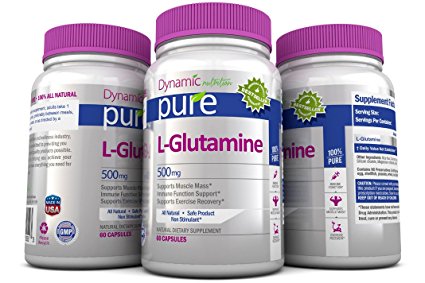 L Glutamine Pure essential Amino Acids, 500mg, 60 capsules