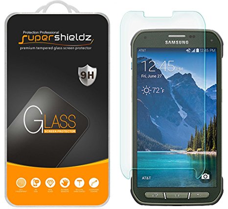 [2-Pack] Samsung Galaxy S5 Active Tempered Glass Screen Protector, Supershieldz Anti-Scratch, Anti-Fingerprint, Bubble Free, Lifetime Replacement Warranty