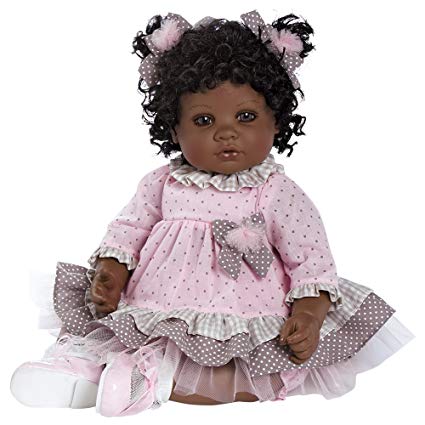 Adora Toddler African American AA Realistic Weighted Girl Doll Gift Set For Children 6  Huggable Vinyl Cuddly Snuggle Soft Body Toy Curls of Love 20"