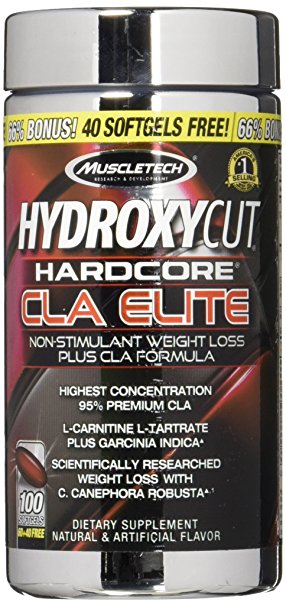 Hydroxycut Hardcore CLA Elite Tablets, 100 Count